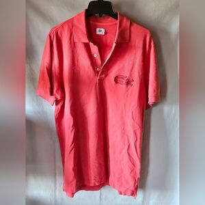 Vintage made in Peru designed in France Orange Lacoste sz6 polo shirt with croco